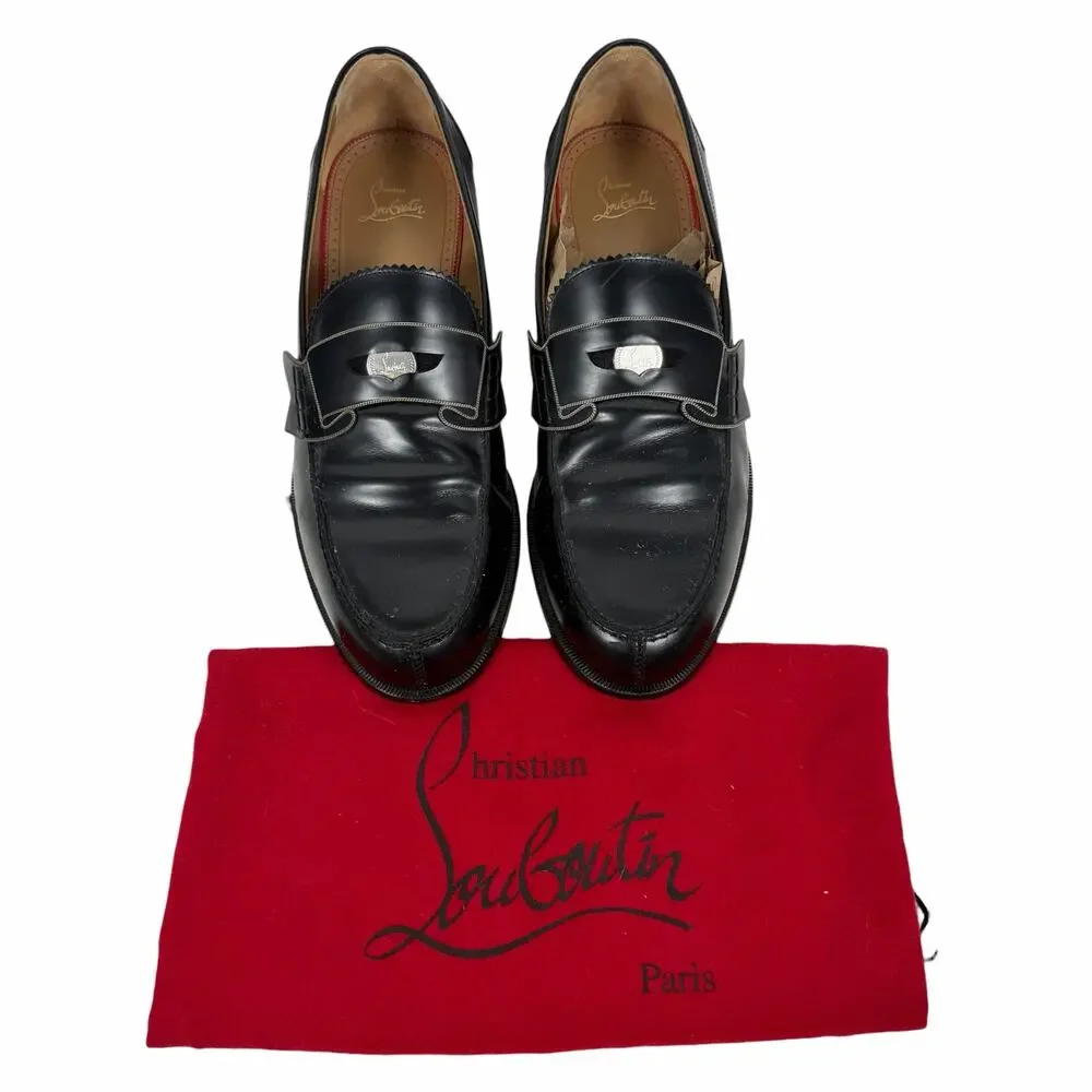 Christian Louboutin Monono Leather Penny Loafer Black Size 45